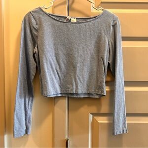 Light Blue Long Sleeve Cropped Top